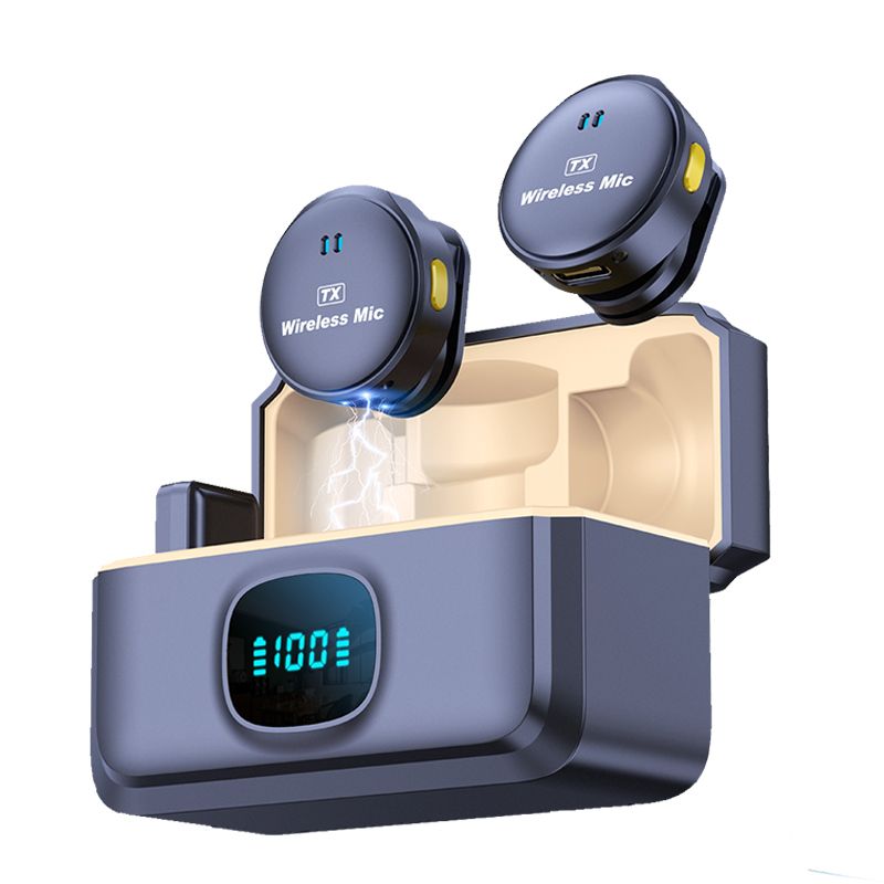 Microphone Lavalier Sans Fil – USB-C , avec Boîtier de Charge  Son Clair & Professionnel