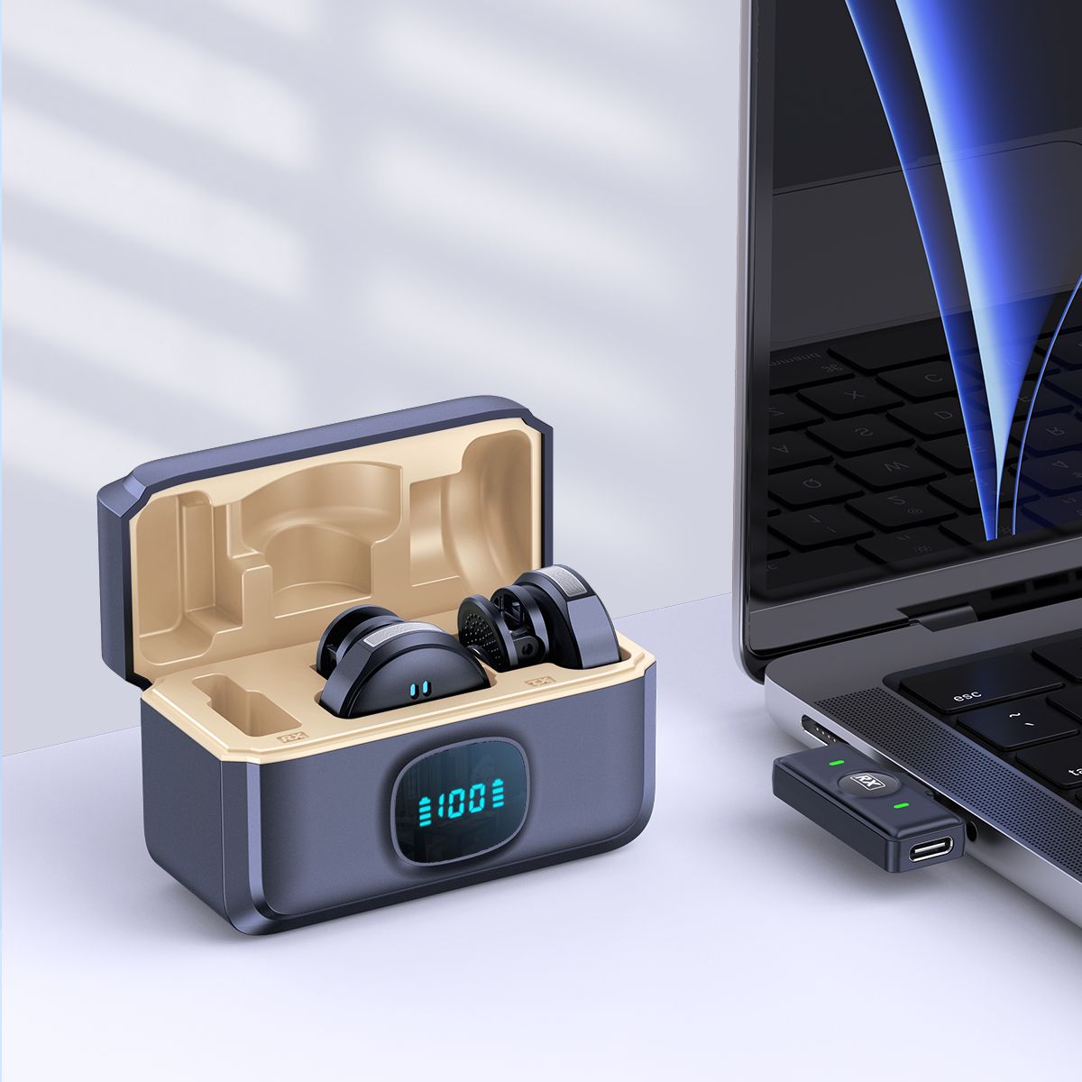 Microphone Lavalier Sans Fil – USB-C , avec Boîtier de Charge  Son Clair & Professionnel